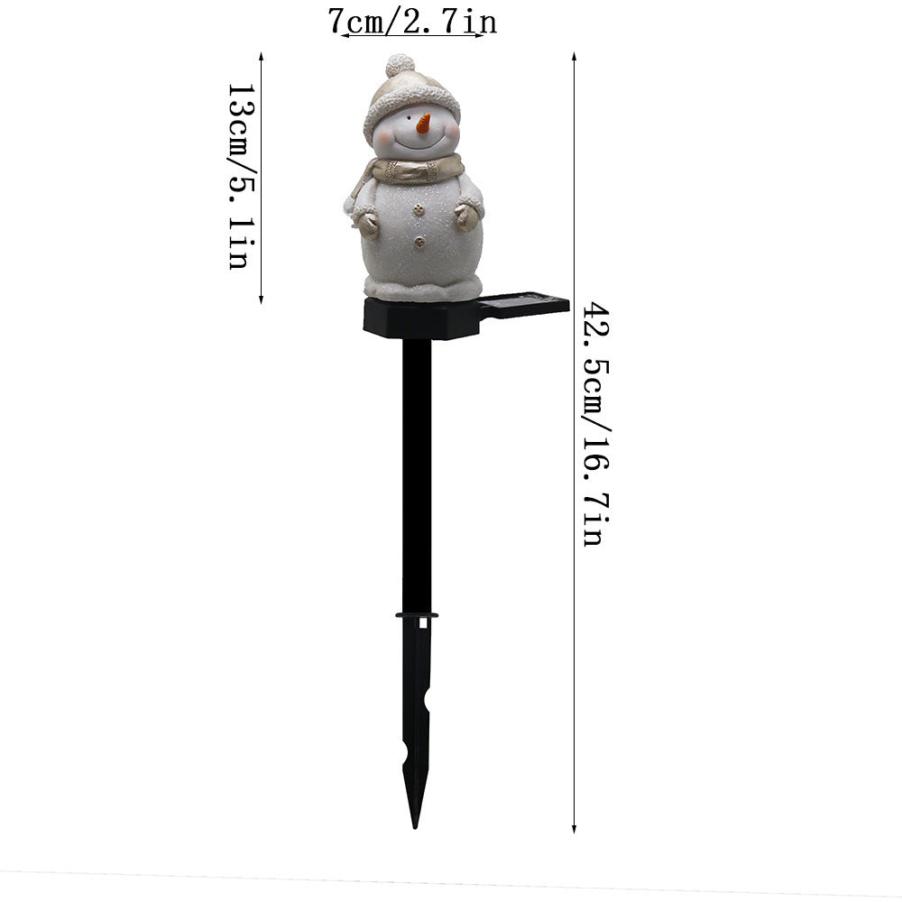 Outdoor Solar Snowman Landscape Light Garden Decor Waterproof Ground Lamp Christmas