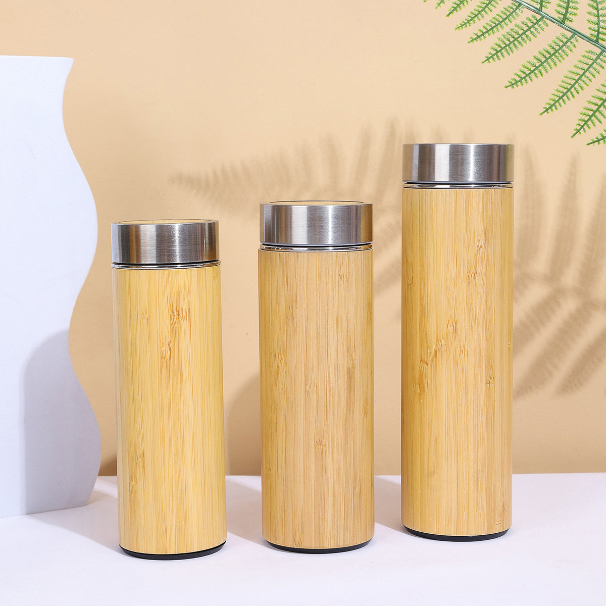 500ml Stainless Steel Bamboo Shell Insulated Water Cup - Tea & Coffee Travel Mug