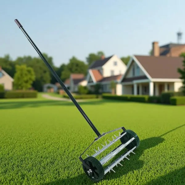 Heavy Duty Lawn Aerator with Long Handle - Soil Spike Gardening Tool