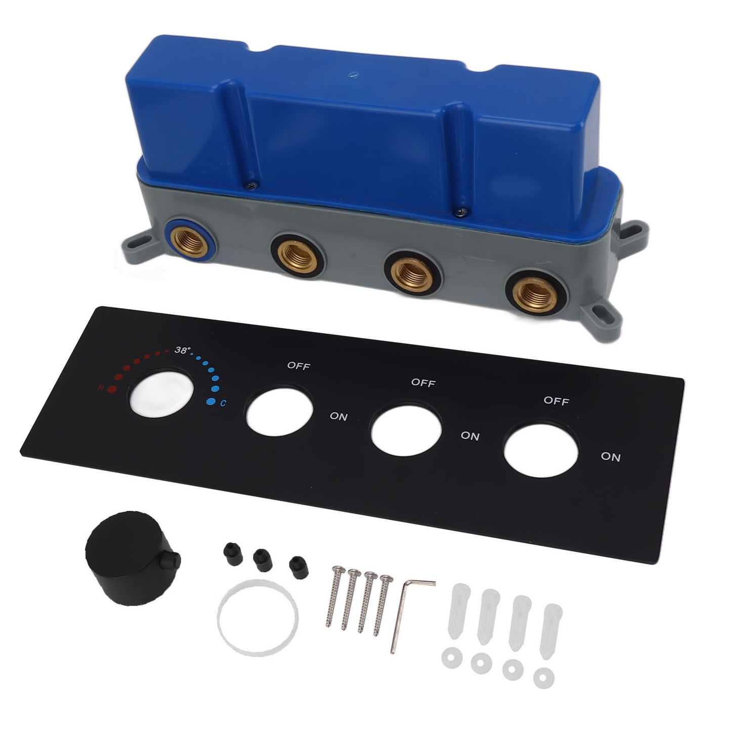 Shower Diverter Valve Concealed Thermostatic Mixer Brass 3 Way Kit