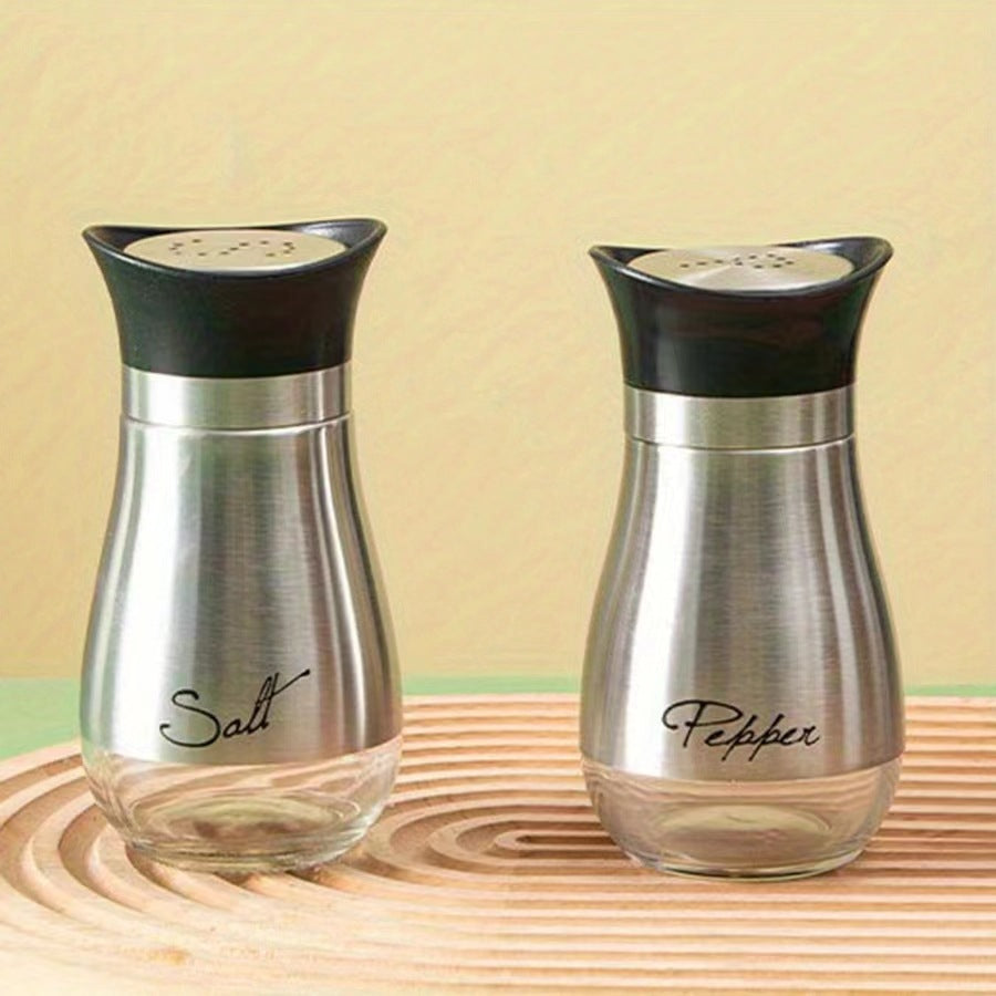 Salt and Pepper Shakers Set - 4 Oz Glass Bottom Spice Dispensers