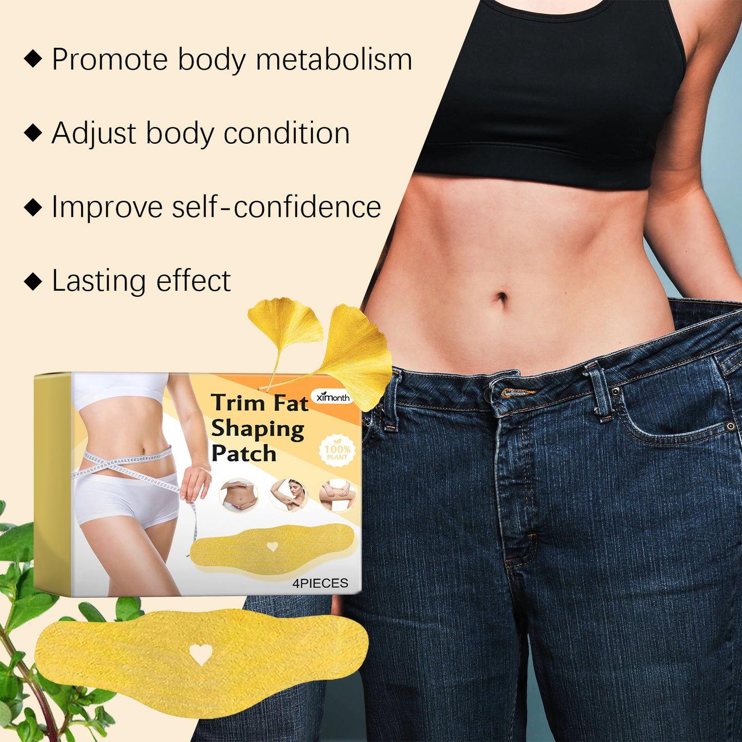Body Shaping Patches - Firming & Toning Skin Care Strips - 4 Pack