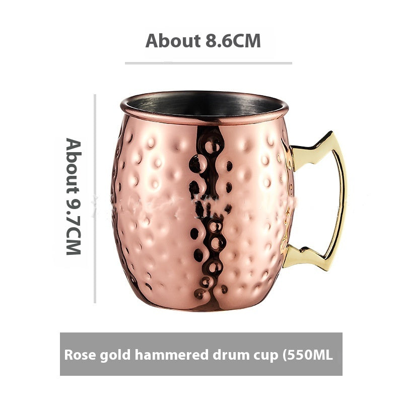 Stainless Steel Moscow Mule Cup Set - Copper Plated Drinkware for Bar & Home