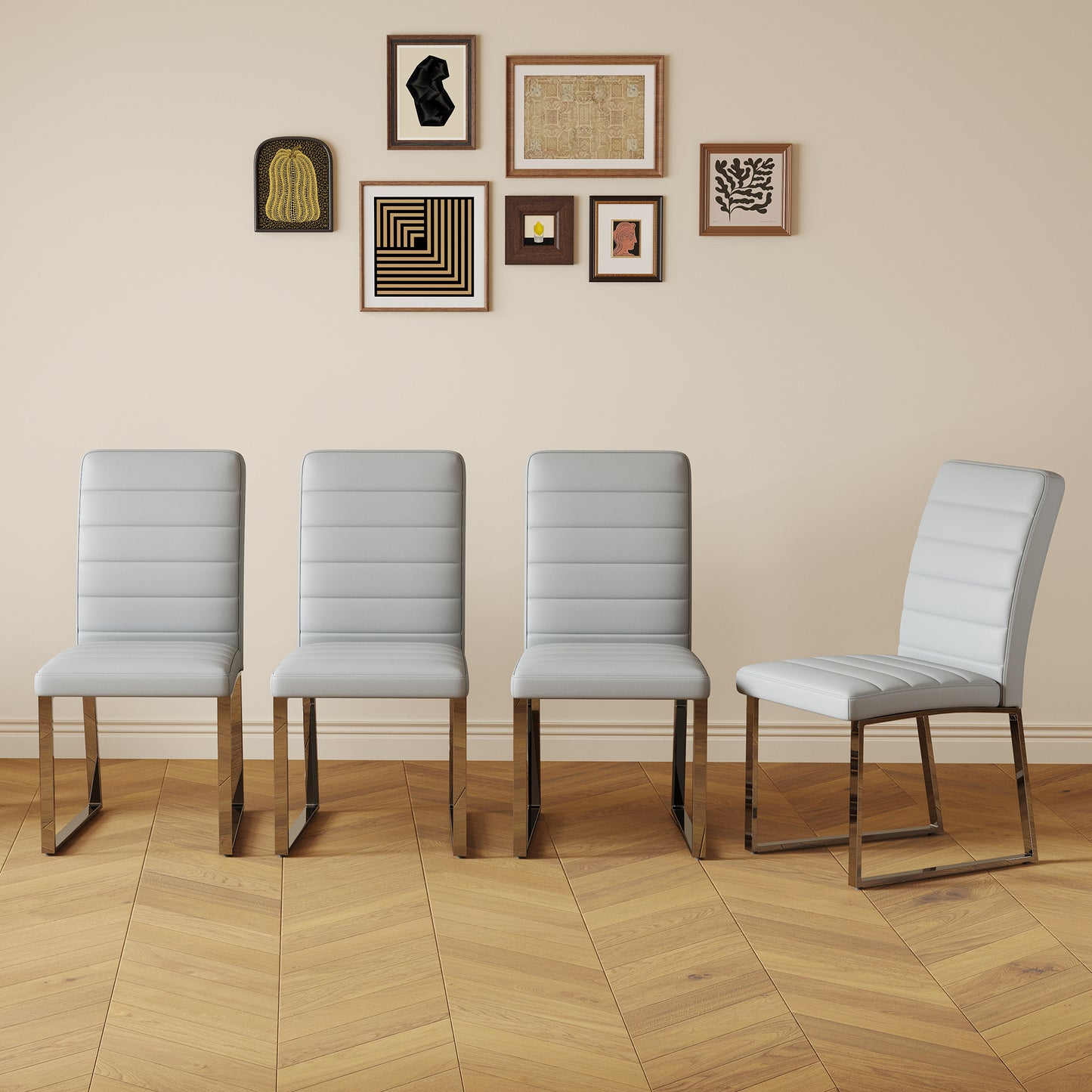 4 Pack Heavy Duty Chairs Set 2.1 Thick Cushion, Iron Frame, Perfect