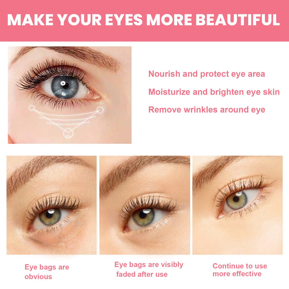 Rose Fruit Eye Cream Stick for Fine Lines & Eye Bags - 3g