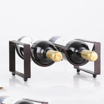 Stackable Wine Bottle Rack with Iron Shelf - Multiple Styles Home & Kitchen Decor
