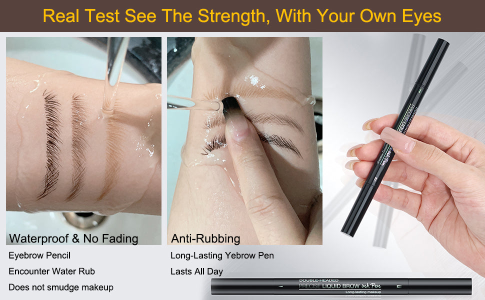 2-in-1 Dual-Ended Microblading Eyebrow Pen - Waterproof Liquid Brow Tint