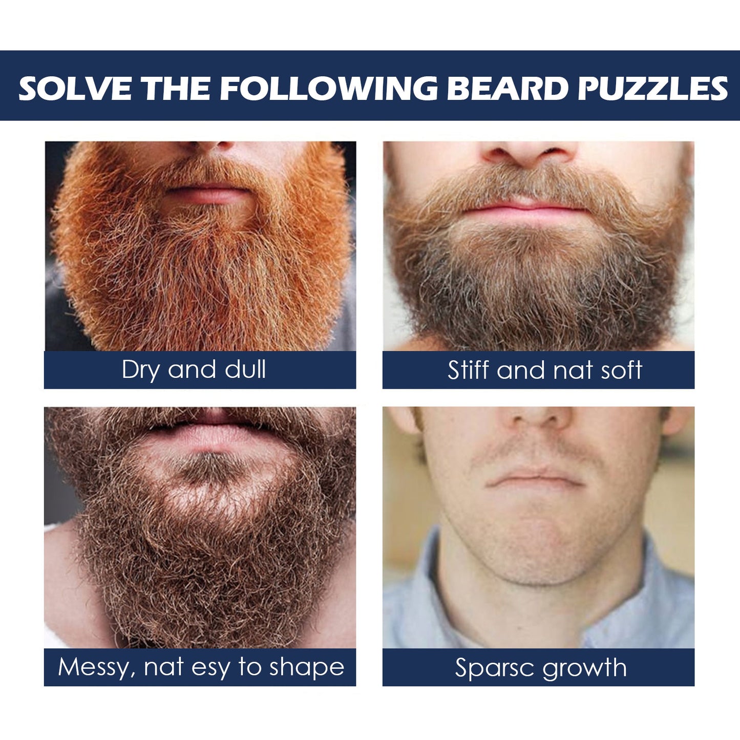 Beard Growth Oil for Men - Ginger & Grape Seed Nourishing Hair Treatment