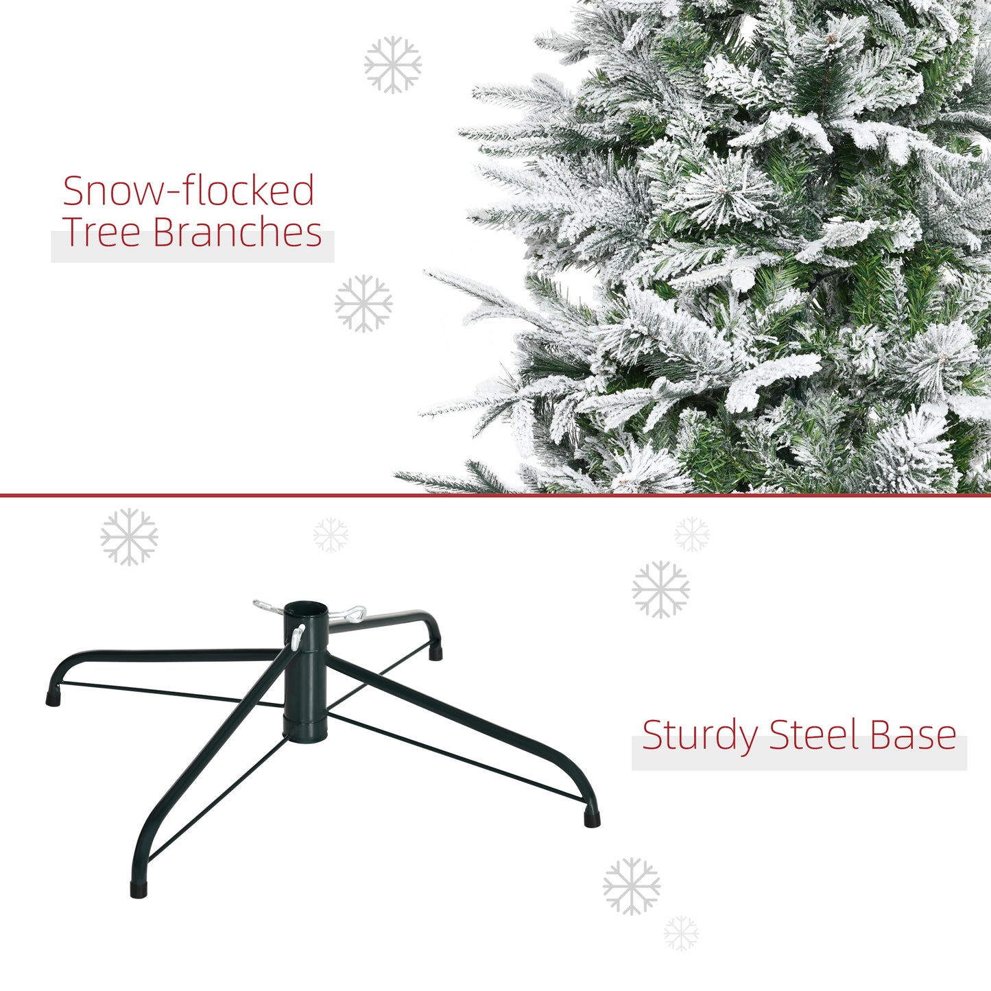 9ft Snow Flocked Pine Artificial Christmas Tree - Green