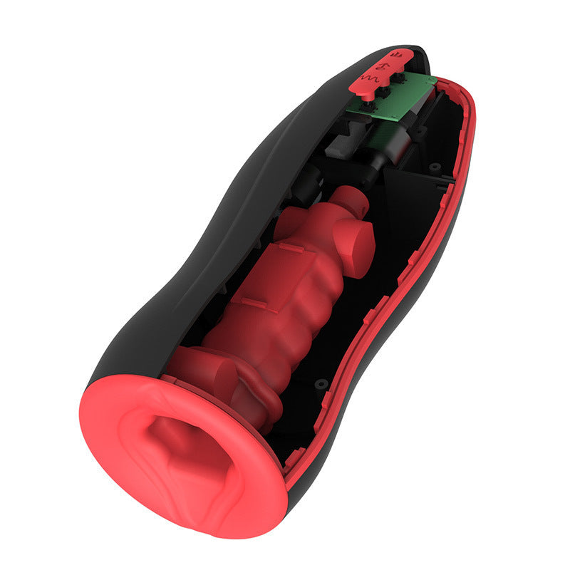 Adult Vibration Heating Masturbator with Airplane Bottle Design - Silicone, Waterproof