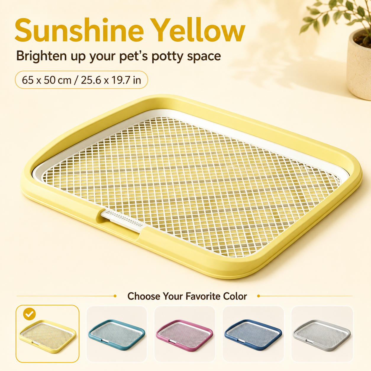 Indoor Dog Potty Tray with Removable Mesh Grid Leak-Proof Puppy Training Toilet