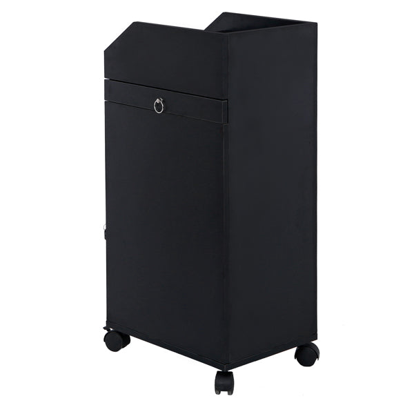 Black Hair Salon Tool Cart with 4 Drawers and Side Tray - Durable ABS & Particleboard