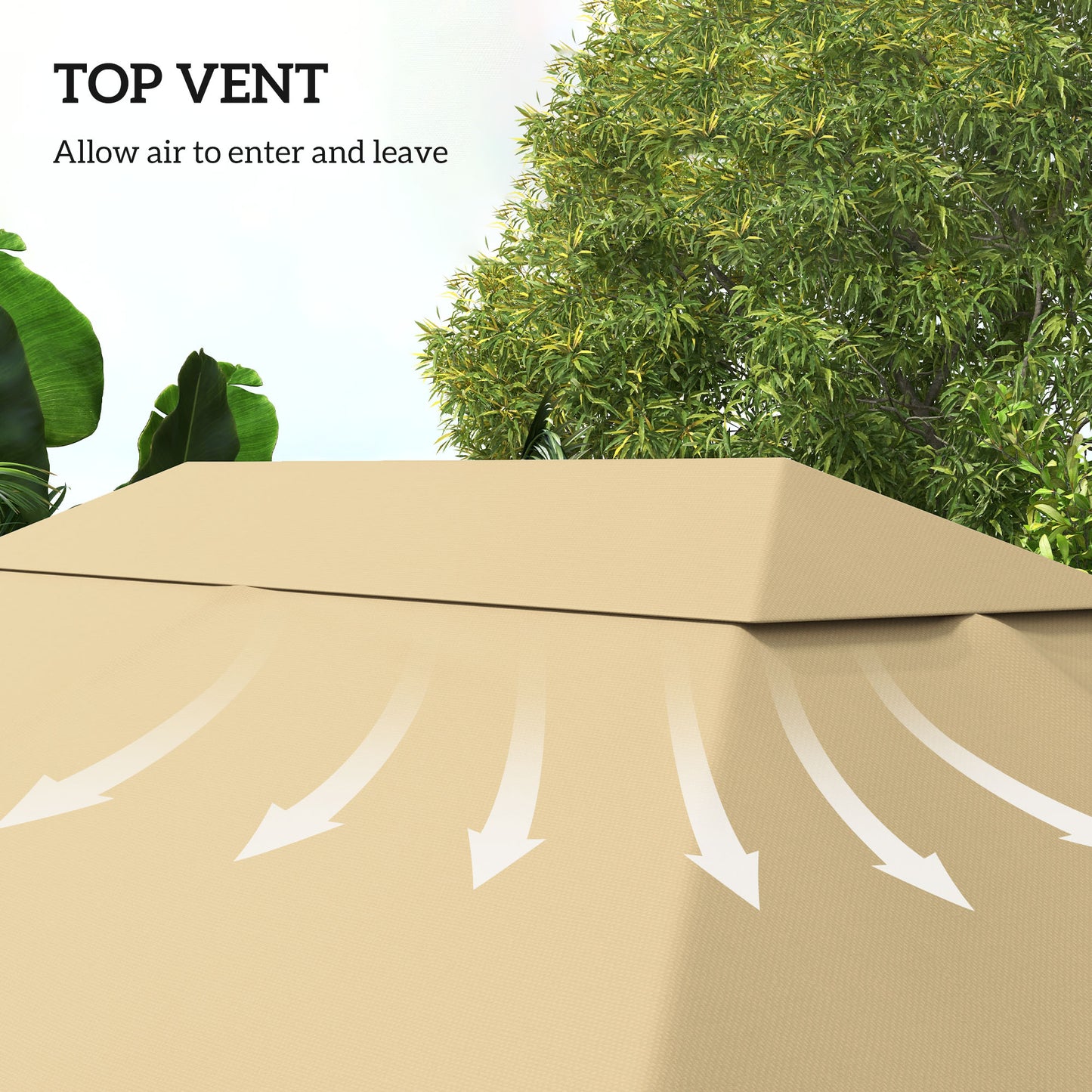 10x13 Gazebo Canopy Replacement Roof for 84C-116 - Khaki