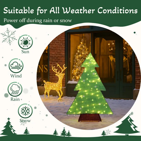 4FT Pre-Lit Christmas Tree with 110 Warm White LED Lights