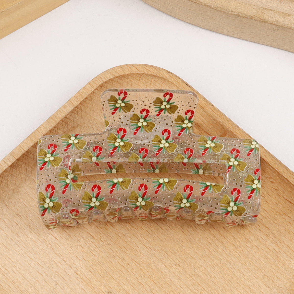 Festive Hair Clip - Christmas Patterned Shark Design