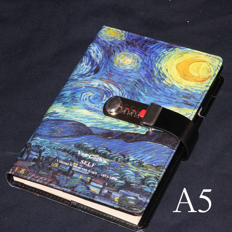 Locked Diary Journal Notebook Ethnic Style Creative Notes Thickened Faux Leather