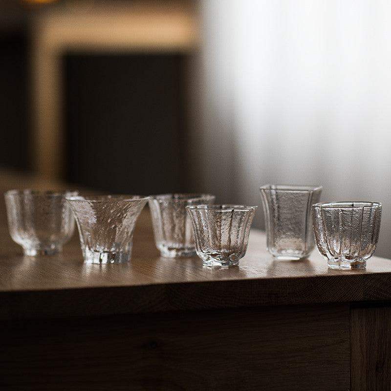 Transparent Glass Tea Cup Set - Heat-Resistant Japanese Style Drinkware