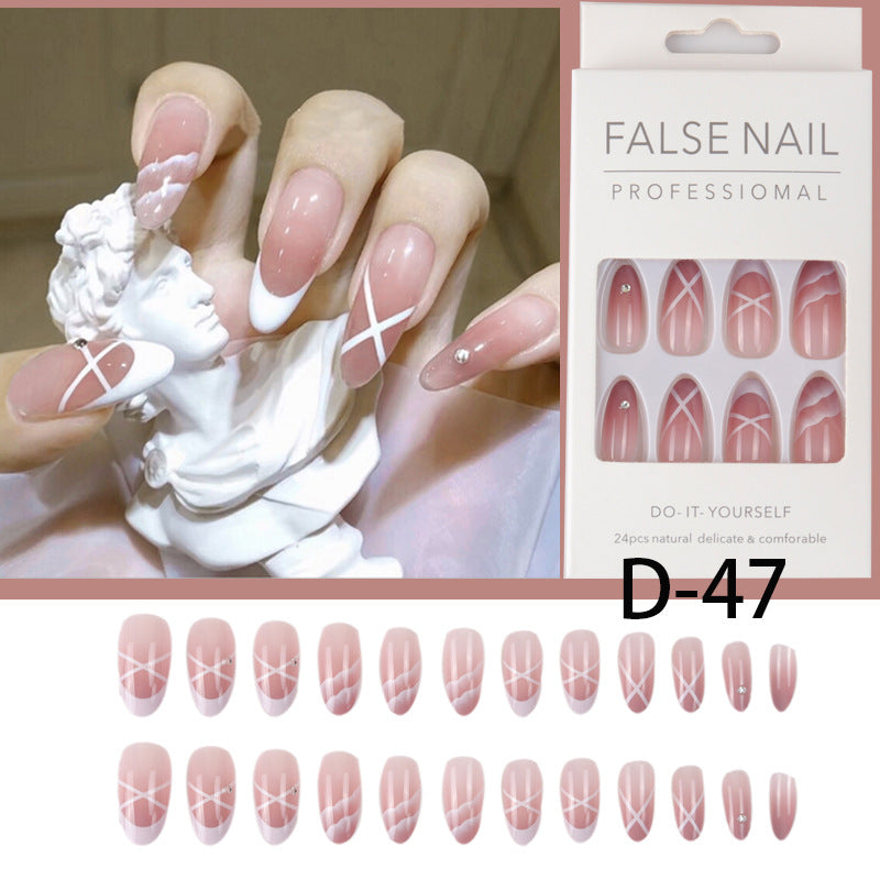Wearable Nail Art Patches Set with Glue - Translucent Ice & Color Variants
