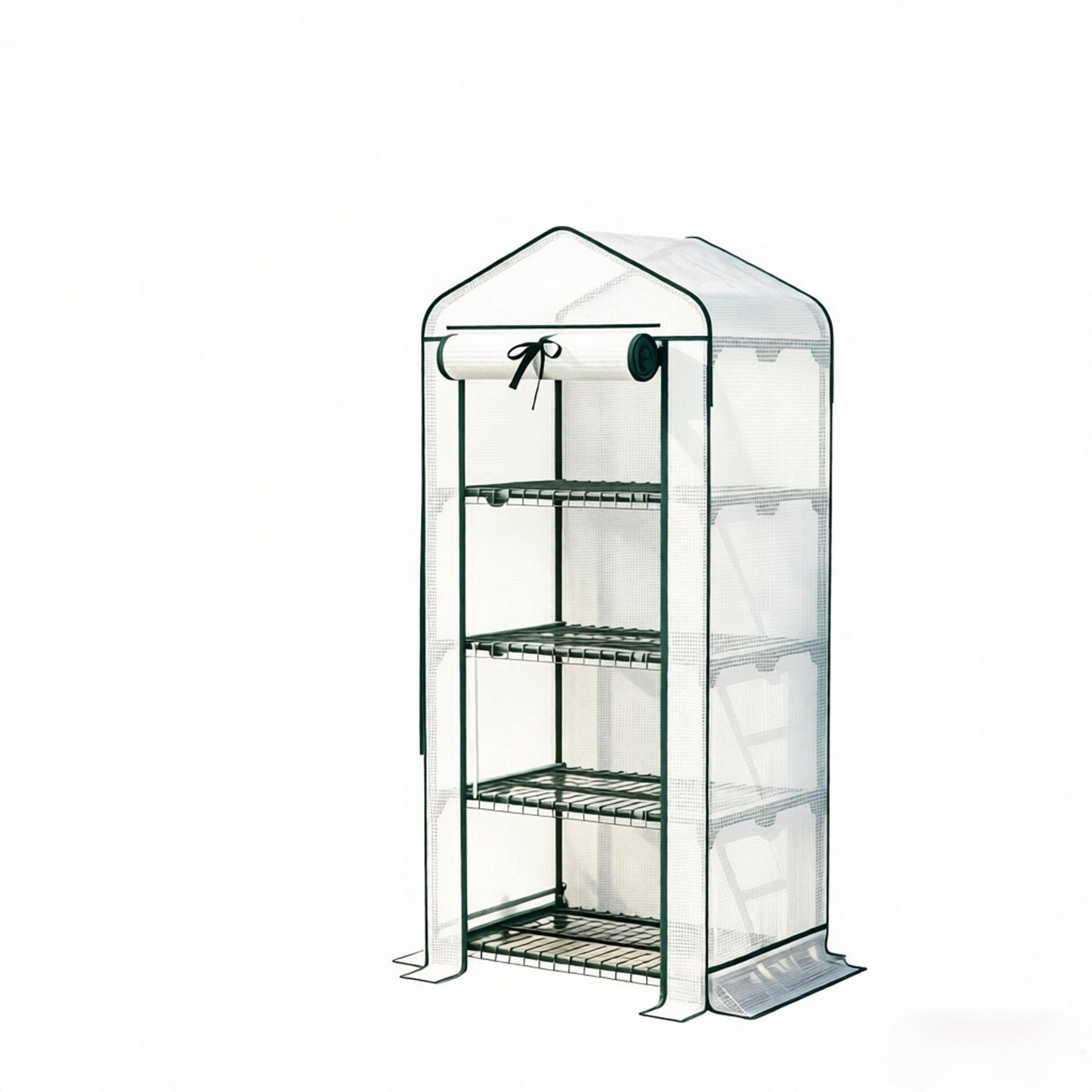 Portable Mini Greenhouse for Outdoor Gardening - Dark Green & White