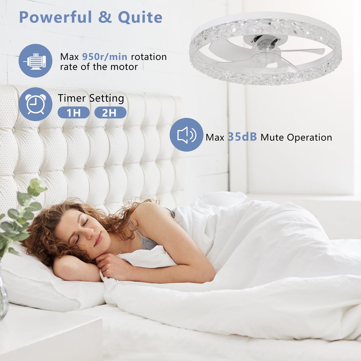 Dimmable LED Ceiling Fan Light with Remote Control - Modern Design