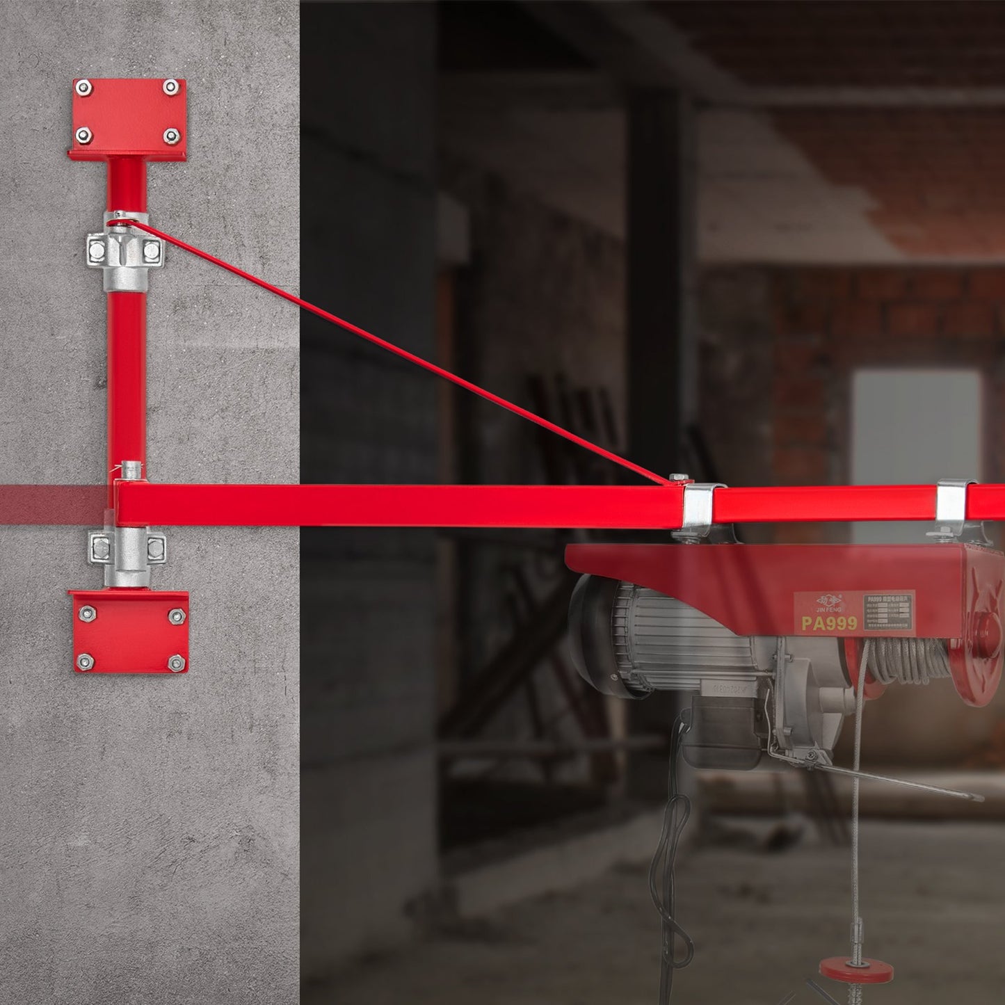 Electric Hoist Support Arm 1320 Lb Capacity Swing Support for Workshop Garage