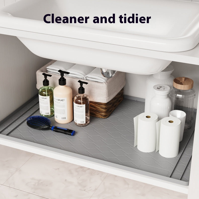 Silicone Sink Mat for Cabinets Waterproof & Stain-Resistant Protects Kitchen & Bathroom Surfaces