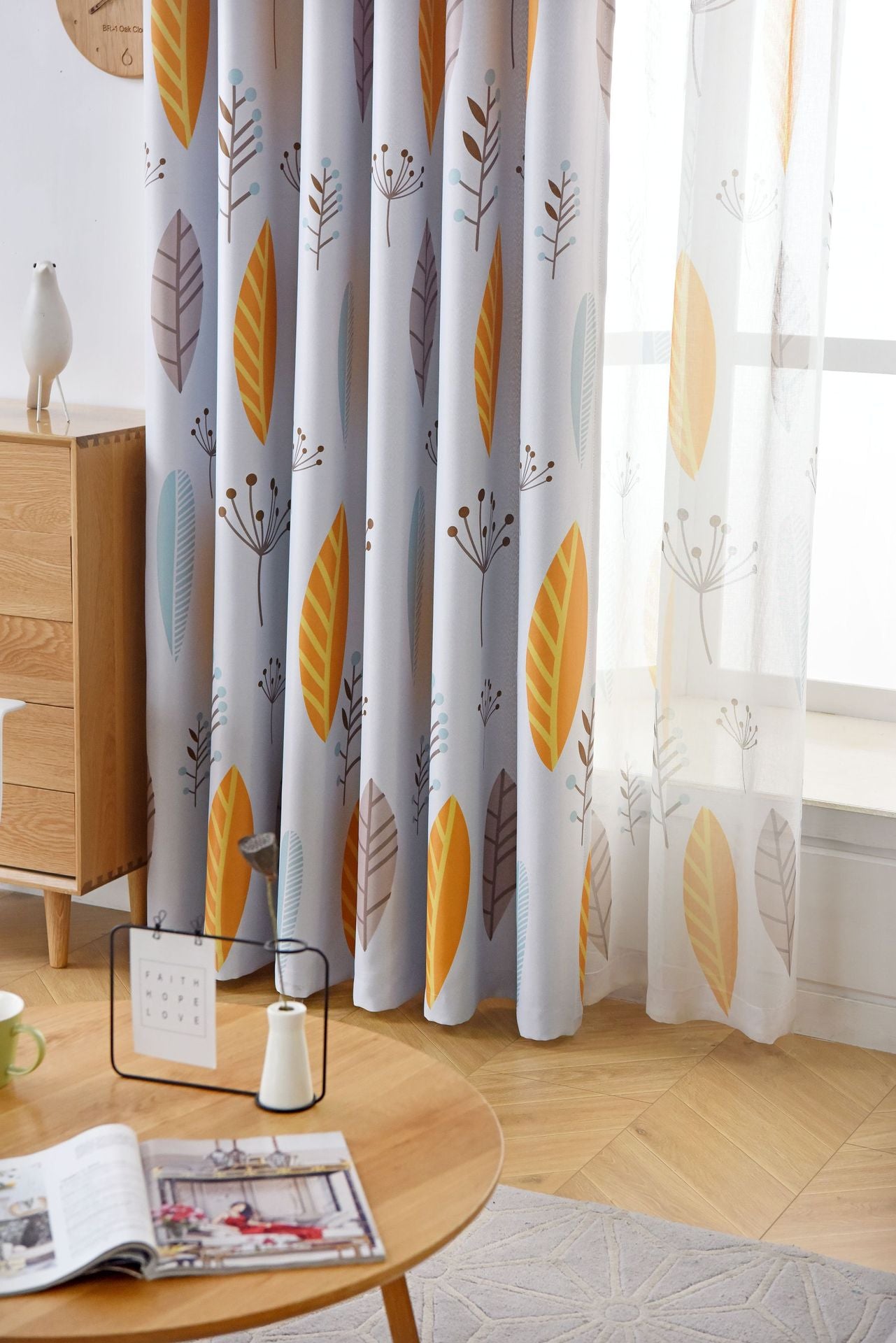 Nordic Style Leaf-Shading Curtain for Bedroom & Living Room - Modern Home Textile