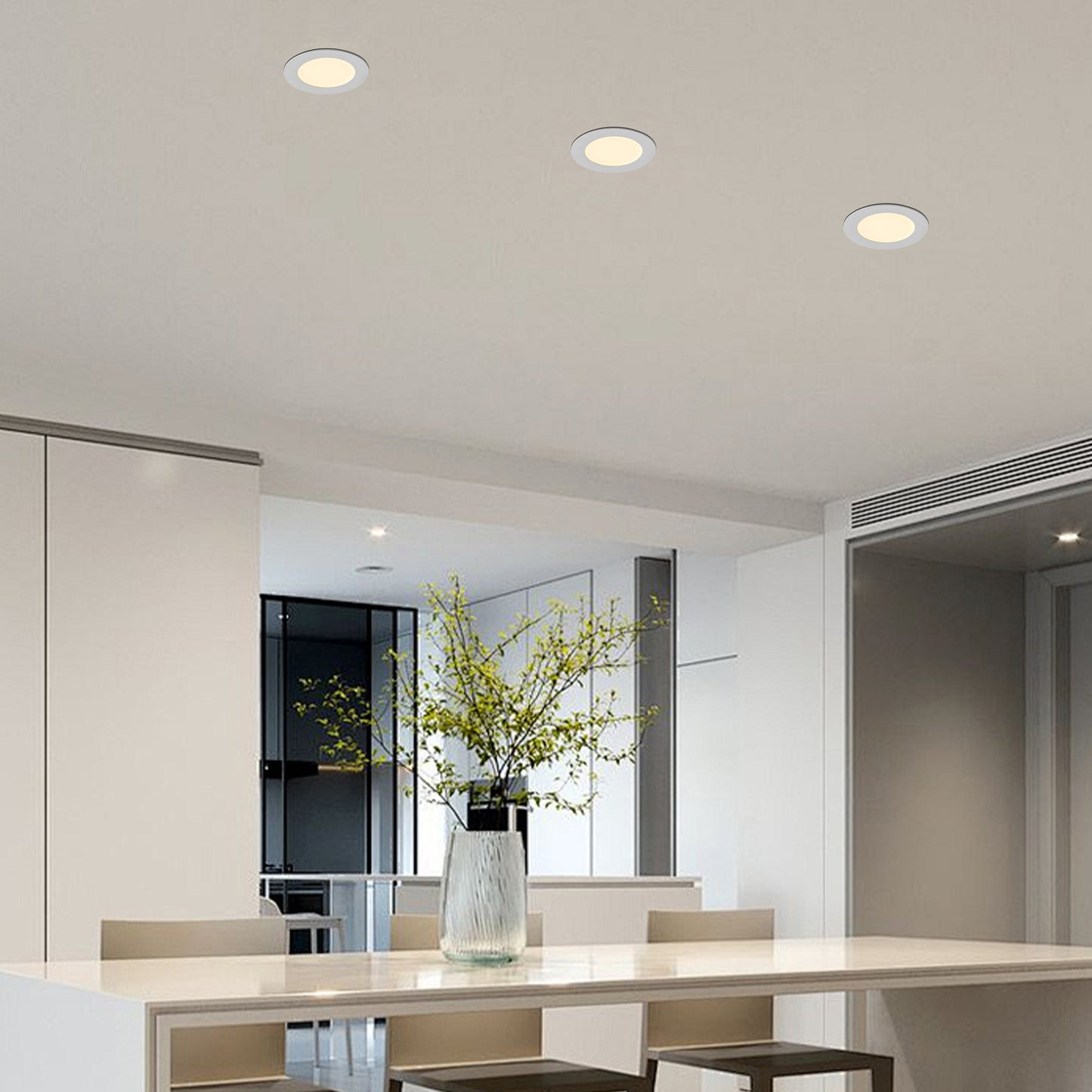 4 Inch Dimmable Recessed Ceiling Light with Junction Box, 2700K-5000K Color Change, 9W, Easy Install, Suitable for Kitchen & Bedroom