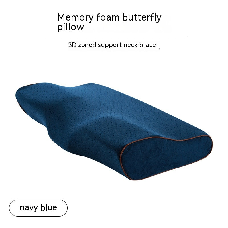 Memory Cotton Butterfly Shaped Pillow for Cervical Support and Neck Care