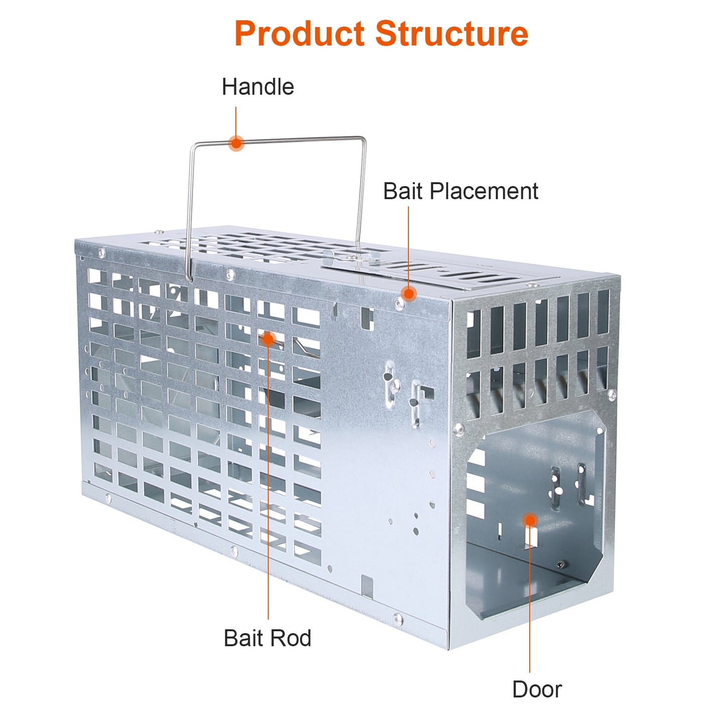 Humane Live Mouse Trap Cage - Reusable Metal Rodent Catcher