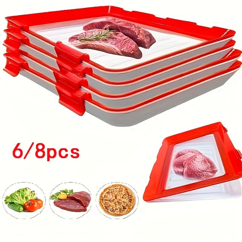 Disposable Red Plastic Food Tray Thickened Rectangular Serving