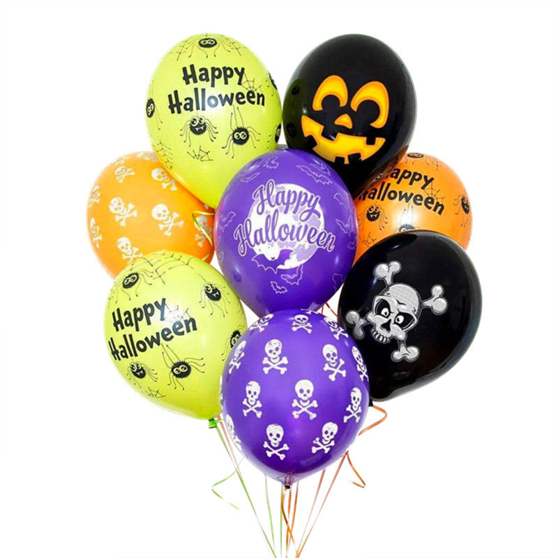Halloween Balloon Set - 35 Latex Decorative Balloons with Ribbons