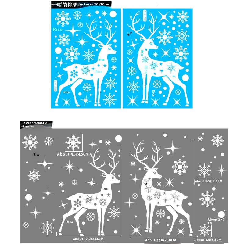 Christmas Window Stickers - Snowman Deer Sled & Holiday Decor Sets