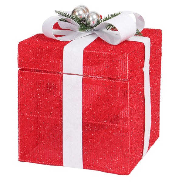 Motorized Pop-up Gift Box with 60 LED Lights - Christmas Decor