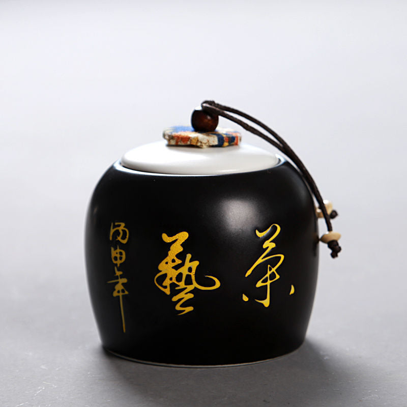 Ceramic Tea Pot Small Airtight Storage Jar - Purple Sand, 10x9cm