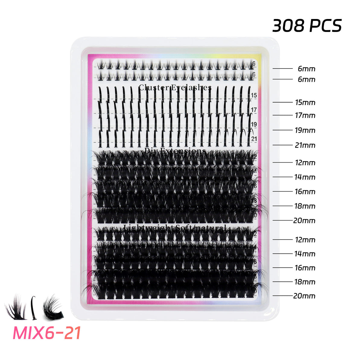 Fairy-Style Segmented Fluffy False Eyelashes - Dense, Volume & Natural Look