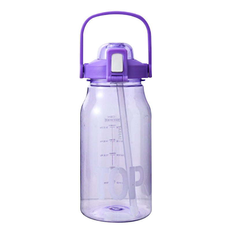 Leak-Proof Drop-Resistant Large Capacity Plastic Water Cup with Straw
