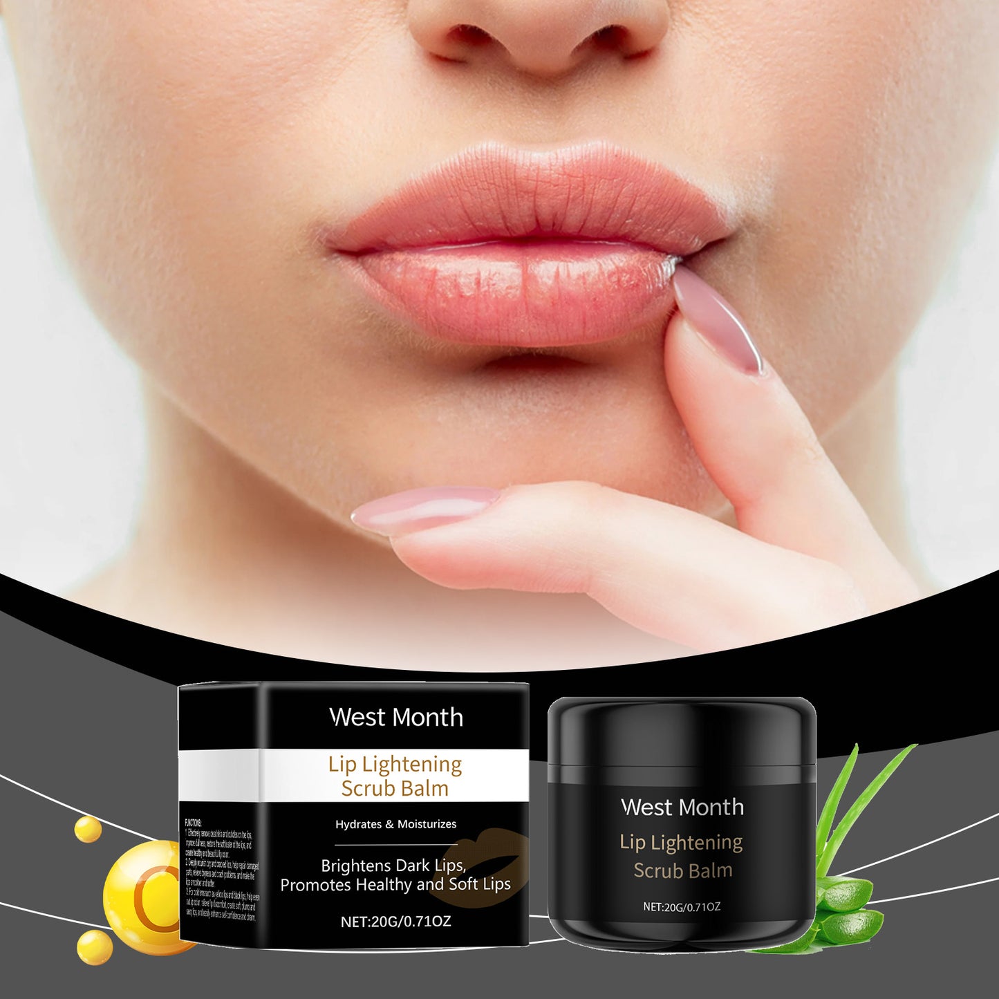 Exfoliating Lip Scrub with Hyaluronic Acid & Vitamin C - Moisturizing Treatment