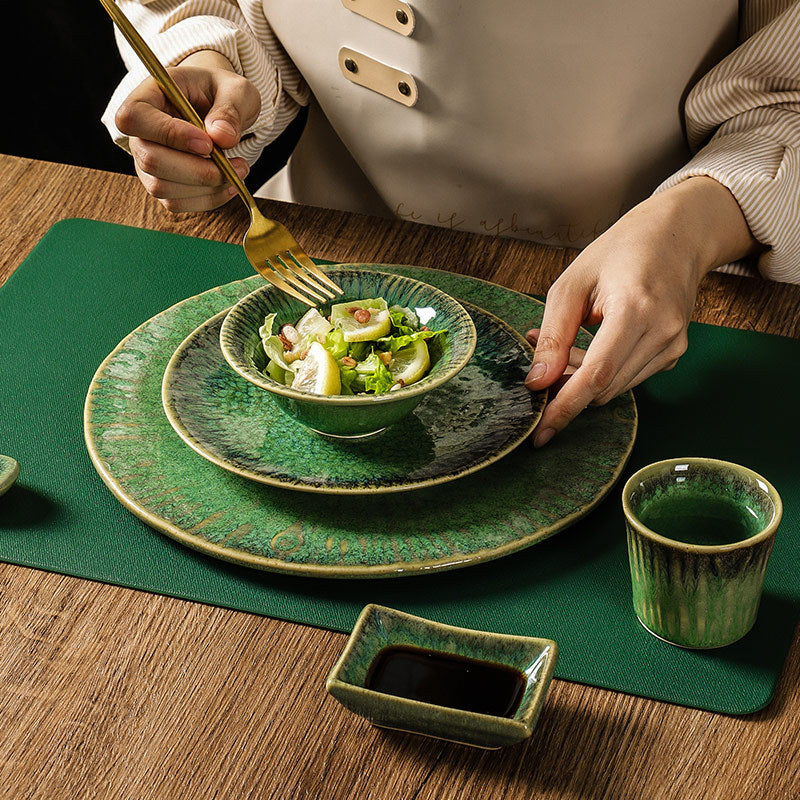Ceramic Tableware Set with Plates Bowls Cups & Accessories - Multiple Colors