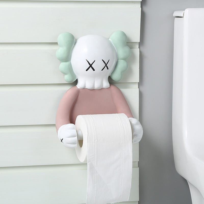Animal Tissue Box Holder Wall Hanging Resin Figurine for Bathroom Decor