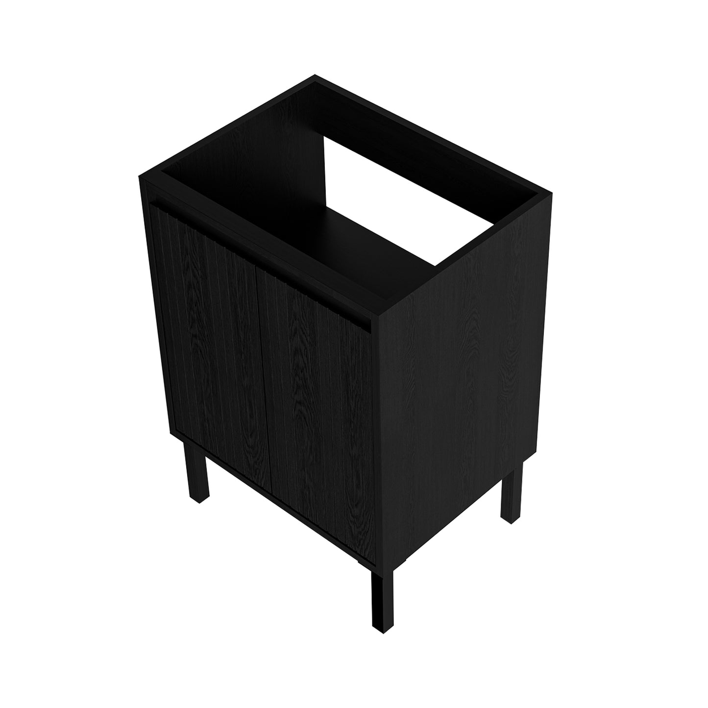24 Inch Bathroom Vanity Without Sink - Matt Black