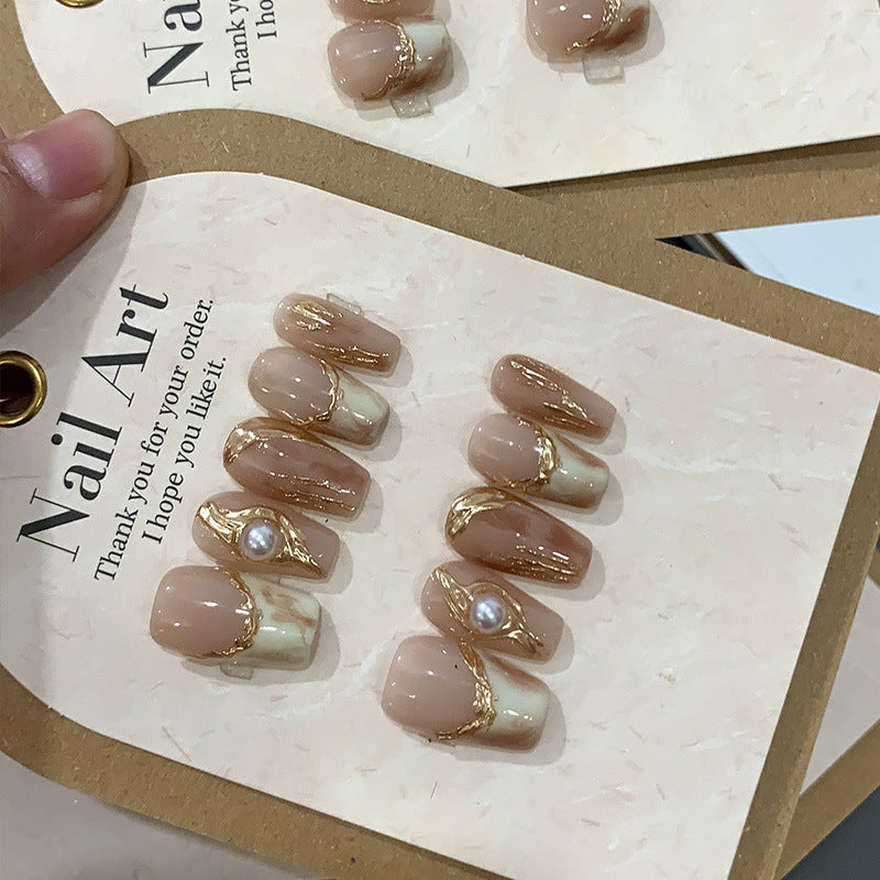 Luxury Handmade Nail Tips Set - French, Cat's Eye, Retro Styles, Multiple Sizes