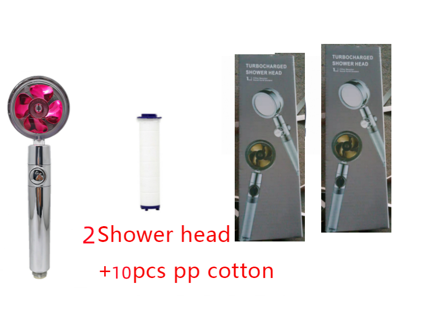 Water Saving Shower Head with Rotating Nozzle and High Pressure Spray