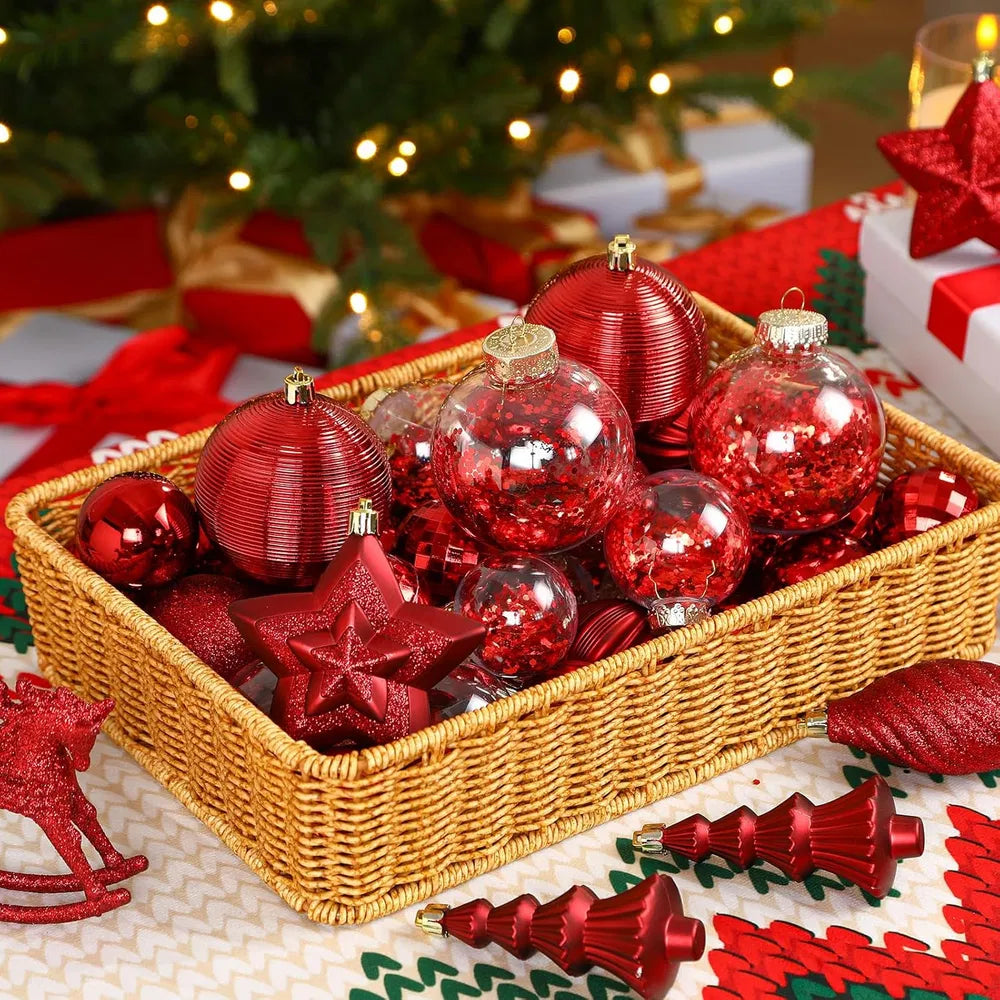 100pcs Shatterproof Christmas Tree Ornaments - Decorative Baubles