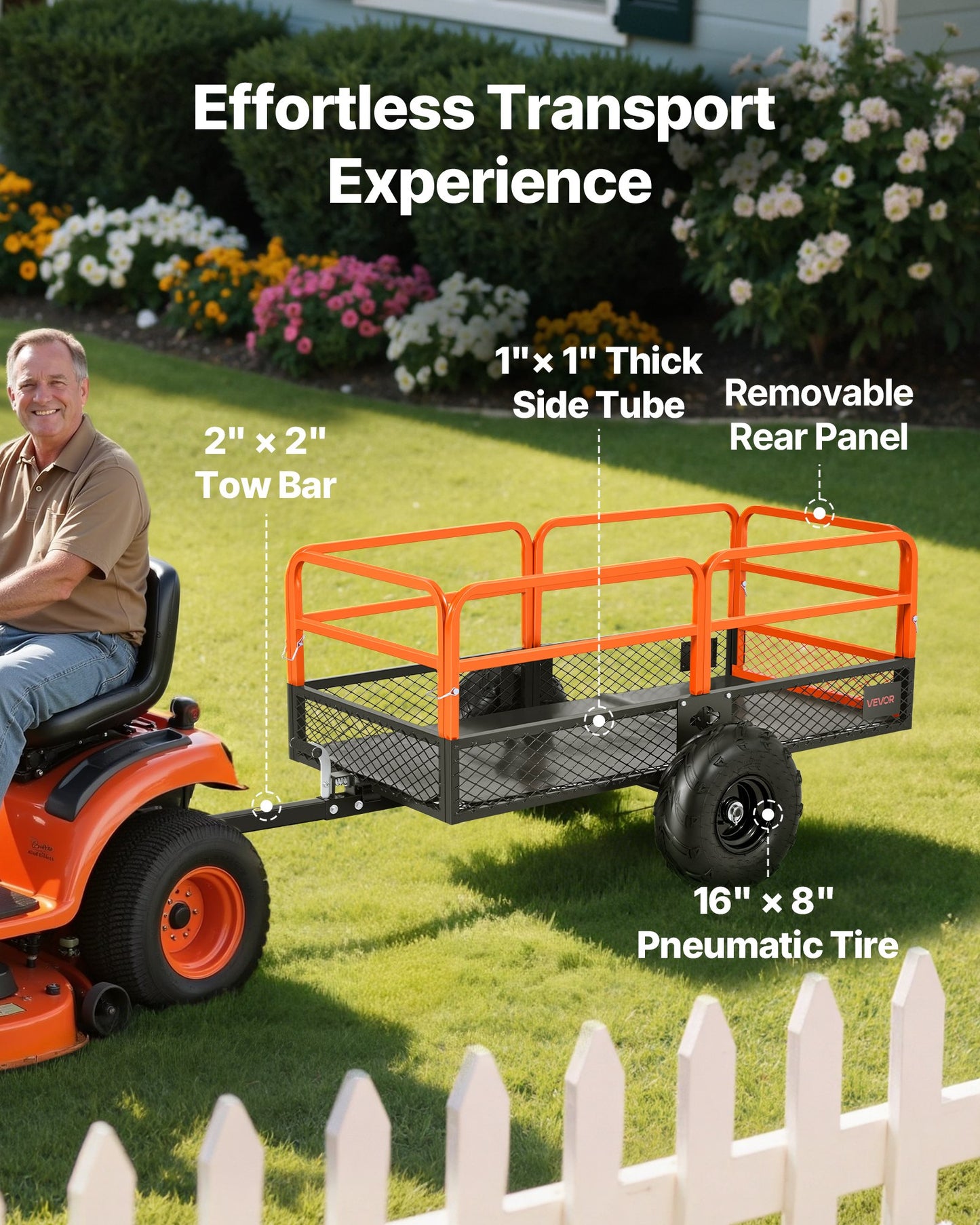 Dump Trailer 1600 Lbs Capacity 22 Cu. Ft Steel Garden Yard Trailer Black