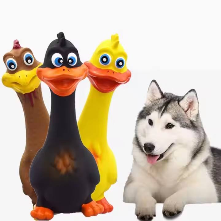 3-Pack Latex Squeaky Dog Chew Toys - Interactive Play & Teething Relief