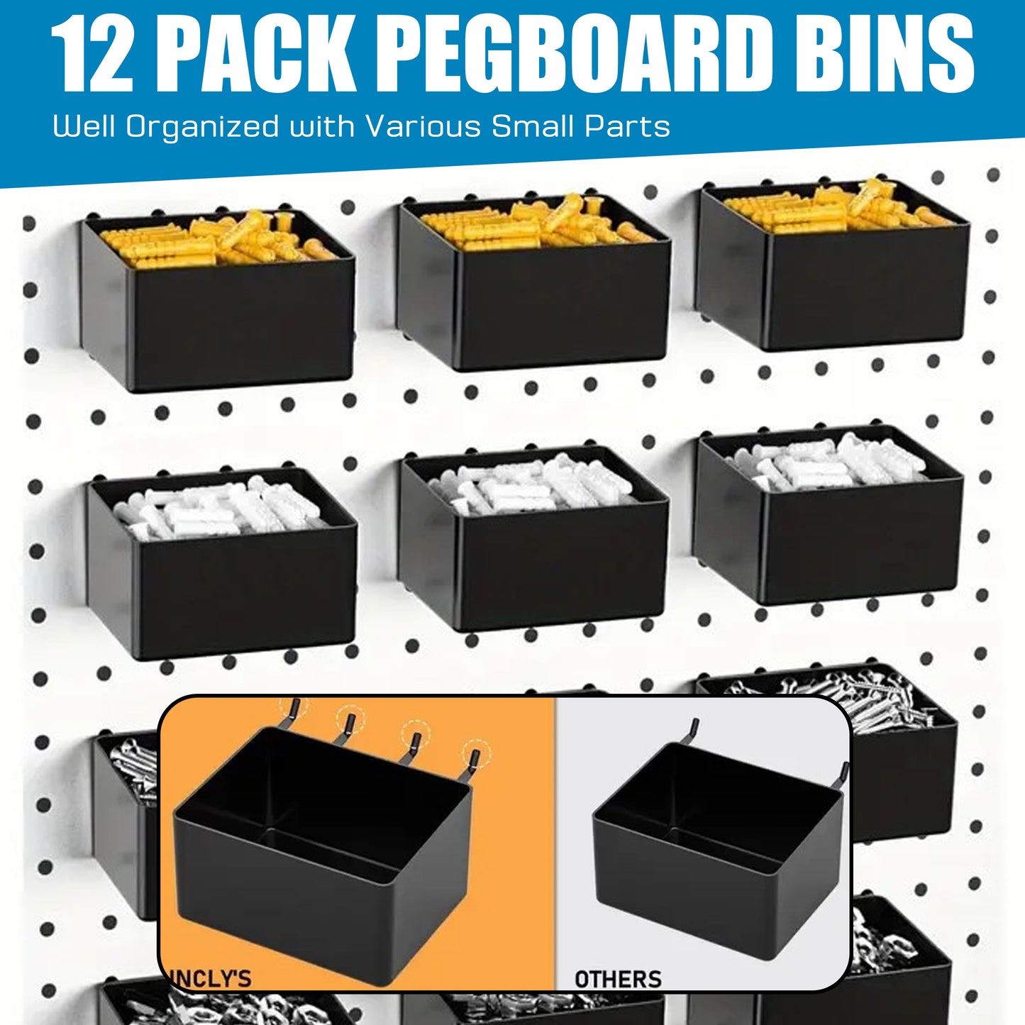 278-Piece Wall-Mounted Pegboard Organizer Kit for Workshops & Garages