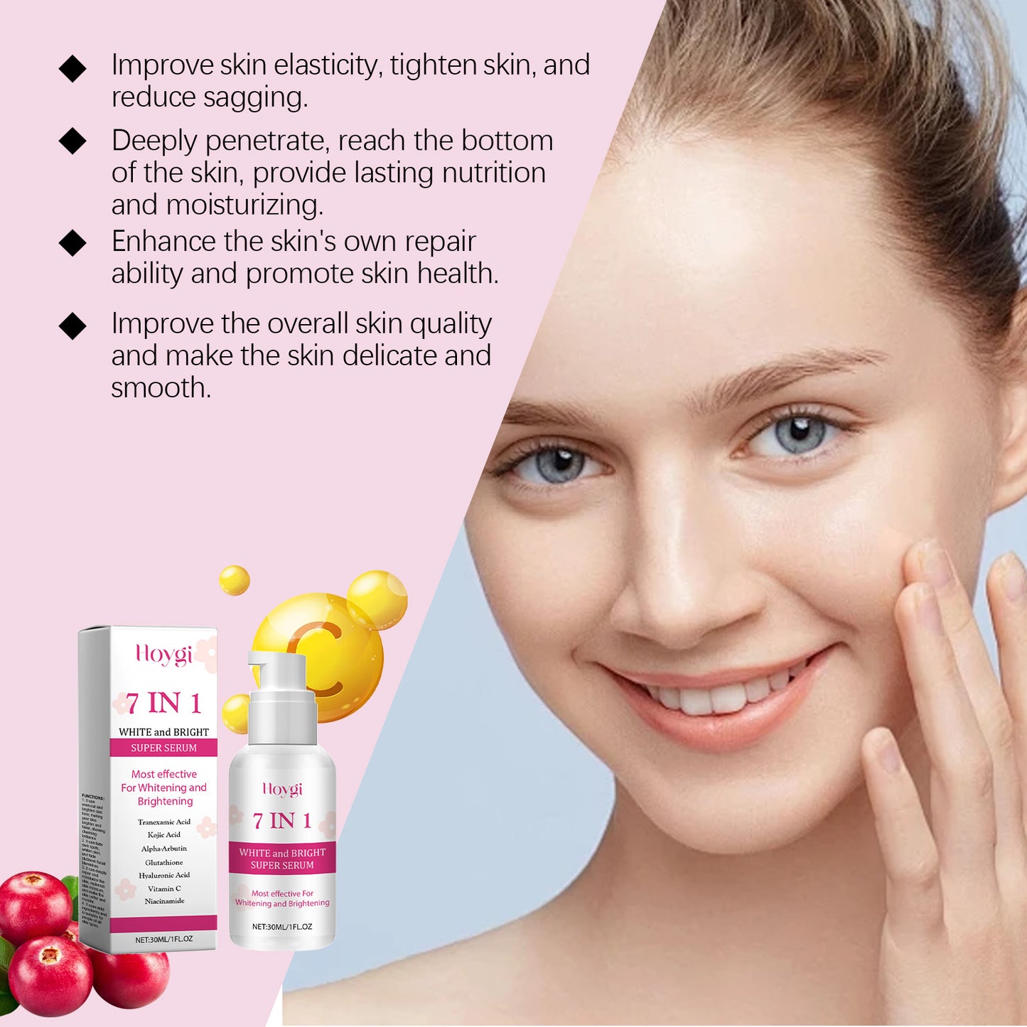 7-in-1 Skin Brightening Serum with Tranexamic Acid & Kojic Acid - 30ml