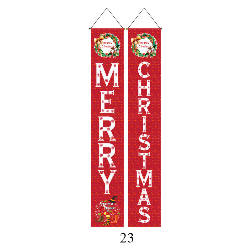 Christmas Lattice Curtain Hanging Flag for Festive Decor - Multiple Styles