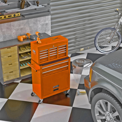 High Capacity Rolling Tool Chest with 8 Drawers and Lockable Storage